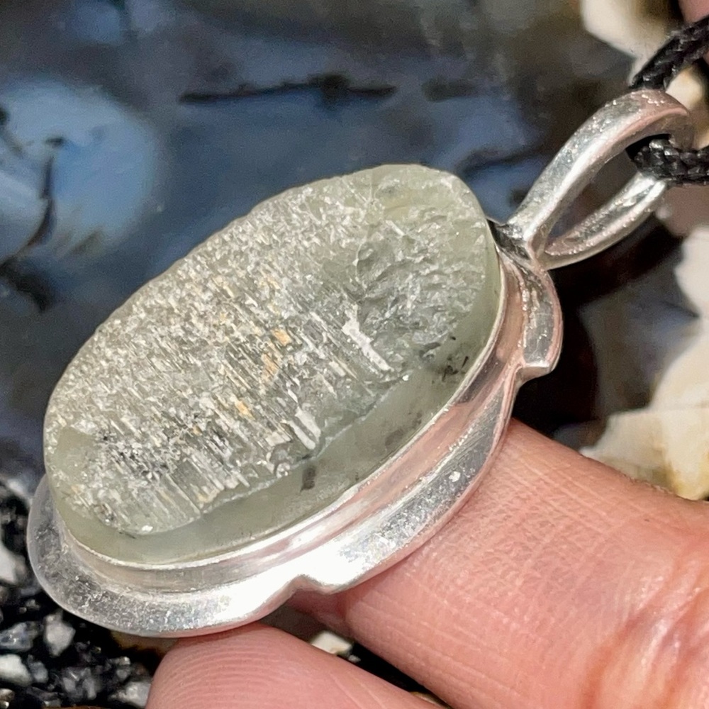 Small Rough Prehnite Pendant 1 7/8”